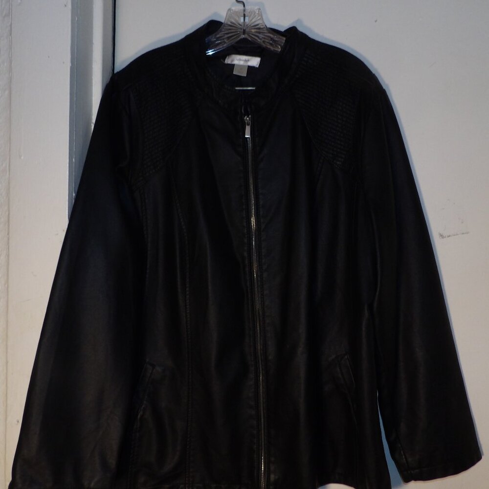CJ Banks Vegan Faux Leather Jacket Sz 2X
